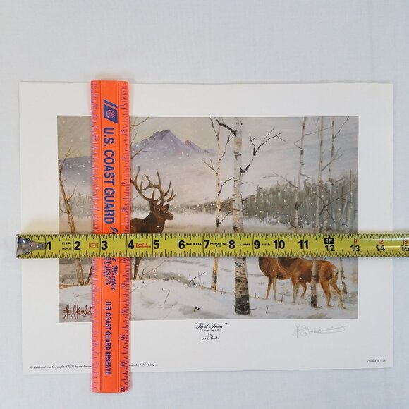 Les Kouba First Snow SIGNED Print 11X14" Elk Limited Edition Original Folder - Picture 3 of 16